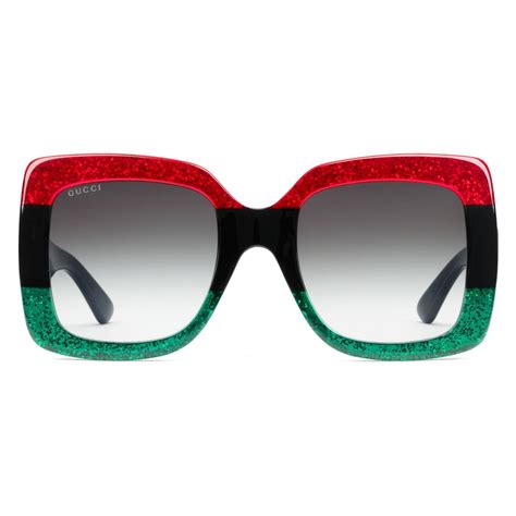 gucci square frame glitter acetate sunglasses|gucci square sunglasses unisex.